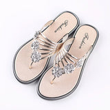 Women Fashion Peep Toe Silver High Quality Anti Skid Beach Sandals Lady Casual Golden Crystal Summer Home Sandals