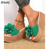 Heels Slides Women's Shoes Woman Slippers Flip Flops Wedge Platform Shoes Woman Beach Slippers Zapatos Mujer sandale