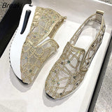 Wedge Sneakers Women 2023 New Gold Silver Woman Casual Shoes Walking Summer Luxury Sports on Platform Footwear