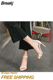 New Summer Women Sandals Open Toe Thin Strap Buckle Sandals Sexy Thin Heels High Heels Feminine Fashion Party