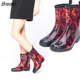 Fashion Women Rain Boots Waterproof Rubber Boots Midcalf Adult Non-slip Water Women Shoes Garden Kitchen Working
