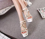 Quality Buckle Strap Sexy Strange Style Heel Summer Women Shoes Retro Novelty Sandals 15cm High Heels Nightclub