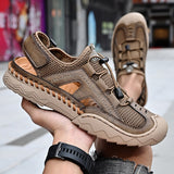 Mens Sandals Summer Breathable Mesh Sandals Men Outdoor Casual Lightweight Beach Sandals Fashion Men Shoes Large Size
