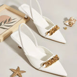 Breakj Size Spring / Summer 2023 New Pointed Thin With Low Heel Pointed Niche Empty Belt Mixed