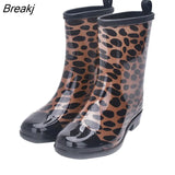 Fashion Women Rain Boots Waterproof Rubber Boots Midcalf Adult Non-slip Water Women Shoes Garden Kitchen Working