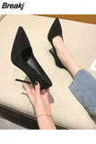Pointed Stiletto High Heels Shoes Sexy Shallow Mouth Single Shoes Plus Size 43 Women's Work Dress Shoes High Heel