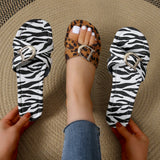 Women's Slipper Summer Flat Casual Home Fashion Low Price Leopard Print Color Hot Shoes Women Sandals Plus Size