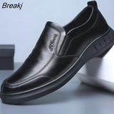 Men's Shoes 2023 Leather Shoes Men's Business Casual Leather Shoes Spring and Autumn Soft Sole Dad Shoes Non-slip Driving