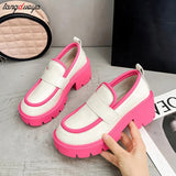 Women Spring Black Platform Mary Jane Shoes Women Heels Retro Lolita Shoes Ladies Designer Uniform Shoes Leather
