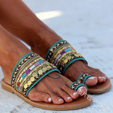 Women Sandals Summer Greek Style Boho Folk-custom Ladies Flat Shoes Casual Breathable Comfortable Beach Women