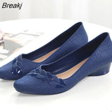 Women Pumps Low Heel Waterproof Rubber Shoes Slip on Antiskid Soild Shallow Slip-on Female Footwear Zapatillas Mujer