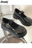 Women's Shoes Platform Autumn Oxfords Female Footwear Clogs Fall Retro Leather Dress Summer Fabric Mary Janes Basic Rome
