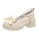 lolita Mary Jane Shoes platform shoes Women Spring Solid Color Thick Bottom Light Leather Shoes Tacones Plataforma