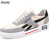 Men's Fashion Canvas Shoes Men's Vulcanize Shoes Lace-up Casual Board Shoes Men Flats Shoes Male Sneakers Zapatos