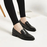 for Women 2023 Pointed Toe Ladies Summer Footwear Low Heel Elegant Black Moccasins Formal Korean Style Chic Point
