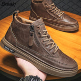 Men's Boots Winter Cotton Shoes High-top Fashion Casual Shoes Trend Boots Flat Shoes Korean Version Tooling Shoes