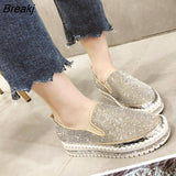 Women Flats Crystal Ladies Glitter Bling Loafers Flat Platform Fashion Woman Spring Casual Moccasins Female Shoes