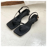 Strap Women Sandals Brand Narrow Band Slide Beach Flip Flops Slingback Sandal Open Toe Low Heel Shoes Sandalias Mujer