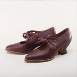 Women's Wedding Shoes Lace up Mary Jane Shoes High Heels Retro Pumps Vintage Dress Shoes Embossing Zapatos Mujer summer autum