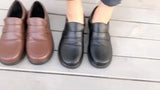 New Round-Headed Uniform Shoes College Style Lolita Black And Brown JK Women's Flat Heel Comfortable Leather