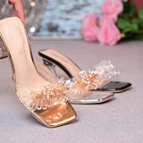 Slippers Women's Sandals Diamond Clear Crystal Thick Heels New Sandals And Slippers Fashionable For Women In The Summer Of