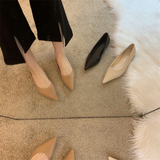 Women Low Heel Pumps Spring Autumn Pointed Shallow Mouth Soft Sole Single Shoe Ladies Work Shoes Female Solid Casual Heels