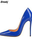 Color Classical Women Pumps 12 cm Stilettos Shallow Pointed Toe Thin High Heels Woman Party Shoes Pink color QP004