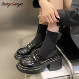 platform shoes women's loafers High Heels Pumps Chaussure Femme College Shoes Lolita Cosplay Platform Chunky Sole