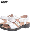 Size 43 Women New Flat Casual Open Toe Beach Sandals 2023 Women's Low Heel Shoes Wedges Woman Summer Footwear