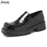 Men Harajuku Korean Style Streetwear Business Casual Thick Platform Leather Wedding Loafers Shoes Male Leather Shoe