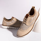 Men's Business Dress Shoes Brogue Style Men Flat Outdoor Walking Casual Shoes Breathable Woven Men's Office Shoes