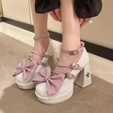 Platform High Heels Pumps Women 2023 Spring Punk Thick Heel Mary Jane Lolita Shoes Woman Patent Leather Cosplay