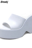 Minimalist Wedge Mules Sandals 2023 Spring Summer Shoes Walking Comfy Great Quality Dropship Women Shoes Mules