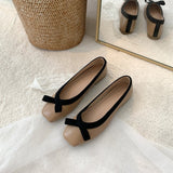 And Luxurious French Women's Shoes Flat-Soled Fairy Design Single Shoes Female Minority Square Head Retro Soft Leather With A Foot On Grandma's