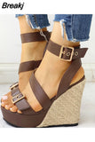 top quality big size 43 gladiator Women Wedges Shoes 2023 Summer Sandals Woman Sexy Party Platform High Heels Shoes