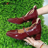 Women's Shoes Mary Jane Style Ladies Shoes Low Heel Shallow Mouth Round Toe Solid Color Women's Shoes Party Shoes