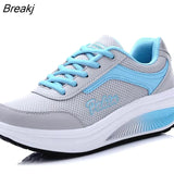 Women Sneakers 2023 Breathable Waterproof Wedges Platform Vulcanize Shoes Woman Spring Luxury Leather Casual Tennis Feminino
