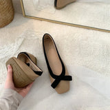 And Luxurious French Women's Shoes Flat-Soled Fairy Design Single Shoes Female Minority Square Head Retro Soft Leather With A Foot On Grandma's