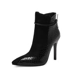 Fashion Ankle Boots Women 2023 Sexy Pointed Toe Stilettos Plus Size 34-48 Fall Winter Bandage Zipper Thin High Heels