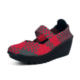 New Wedge Platform Weave Sandals Fashion Peep Toe Comforty Breathable Mom Shoes Female Casual Thick Bottom Sandalias