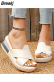 Heel Sandals Women's 2023 Summer New Fashion Muffin Open-toe Fairy Style Outside Wear Thick-soled Shoes