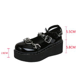 Cute Mary Janes Women's JK Uniform Pumps Wedges High Heels Platform Pumps Female Gothic Girls Lolita Punk Shoes