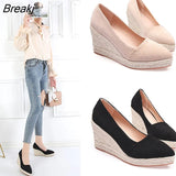 Summer Shoes Women Heeled Shoes Ladies Wedge Heels Retro Brand Women Pumps Casual Woman Wedges 8cm Big
