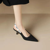 Toe Women Sexy Sandals Mid Heels Slingback Summer Slippers 2024 Fashion Luxury Pumps New Flip Flops Shallow Mujer