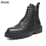 Men's High-Top British Korean Tooling Boots All-Match Trendy Shoes Spring Autumn Winter Middle-Top Men's Boots Casual