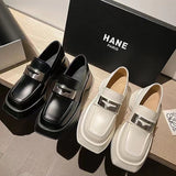 Women Shoes Square Toe Lolita Mary Janes Shoes 2023 Spring New Fashion Platform Oxford Shoes Casual PU Leather