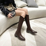 Knee Boots Women's 2024 New British Pointed V Mouth Western Cowboy Boots Thick Heels Show Thin Knight Boots In