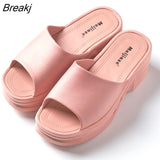 Slip on Women Wedges Sandals Platform High Heels Fashion Open Toe Woman Slippers Comfortable Slides Ladies Casual