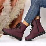 Autumn New Women's Boots Solid Soft Leather Ankle Boots Ladies Round Toe High Top Casual Shoes Plus Size35-43 Flat