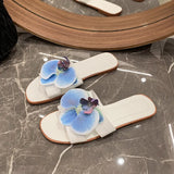 New Women's Slippers 2024 Fashion flower Women's Sandals Bathroom Slippers Banquet Party Women's Shoes slides
